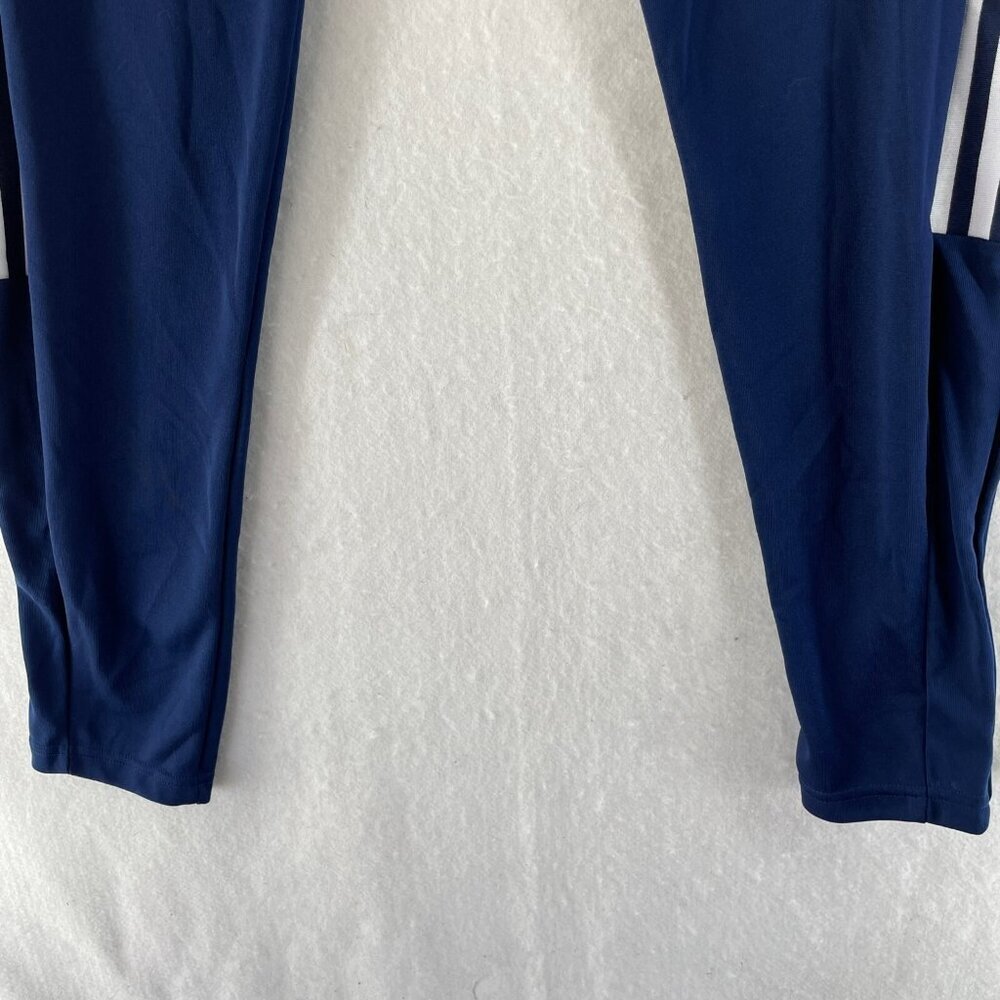 Adidas Track Pants Mens S Blue & White 3-Stripe Primegreen Aeroready Tapered - Picture 7 of 10